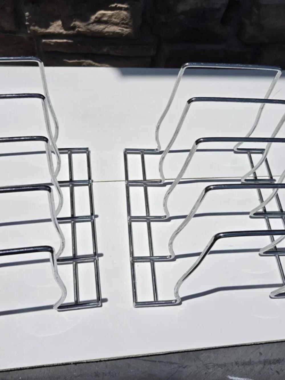 Chrome Wire Plate Lid File Divider Organizer Rack Lot of 2